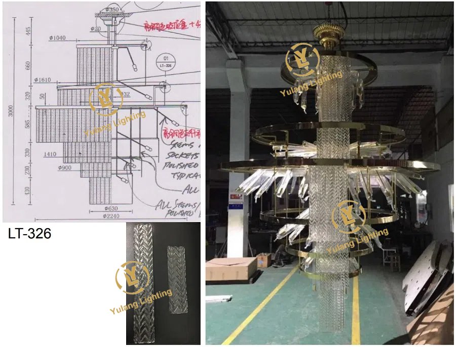 chandelier production - banquet hall